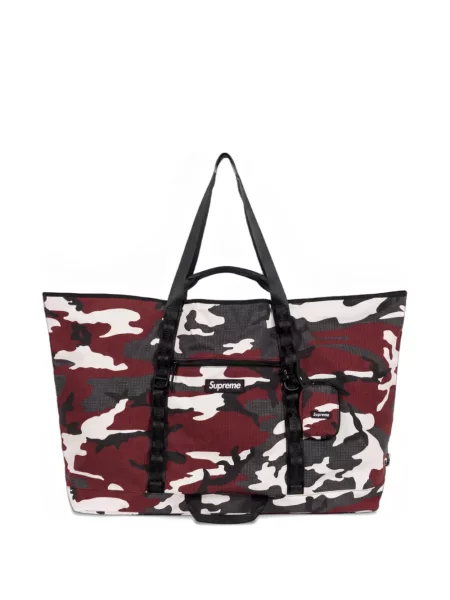 Geantă Supreme cu imagine cu model camuflaj roșu