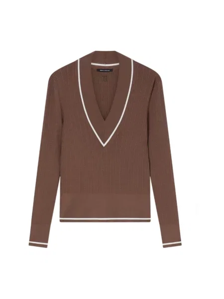 Dzianinowy sweter Armani Exchange brązowy