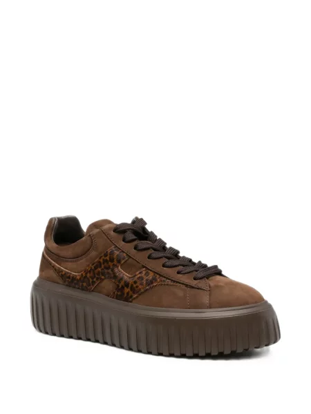 Szarvasbőr leopárdmintás sneaker Hogan nyomtatás barna
