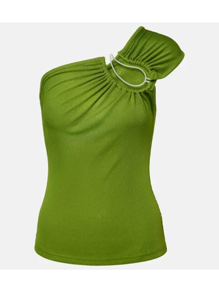 Top Christopher Esber z wzorem paisley asymetryczny zielony