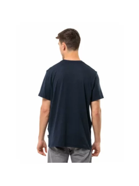 Koszulka z krótkim rękawem marki Jack Wolfskin w kolorze ciemnoniebieskim S niebieska
