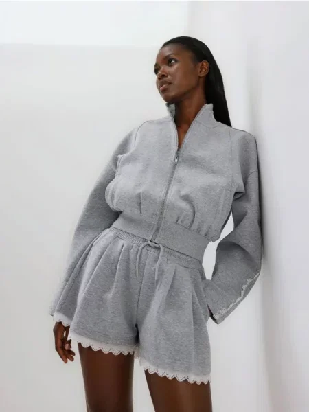 Reserved Шорти з високим вмістом світло-сірий сірі