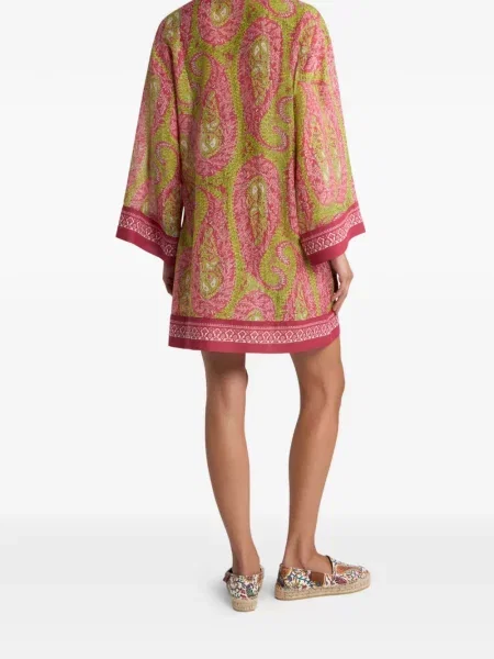 Rochie mini Etro cu model paisley de costum roz