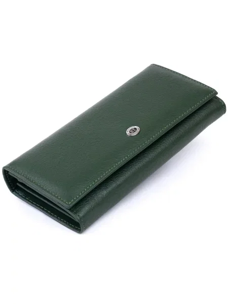 Кожаный кошелек St Leather Accessories зеленый