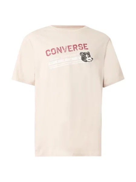 CONVERSE Tricou FIGHTING BEAR bej deschis / maro amestecat / roșu deschis alb