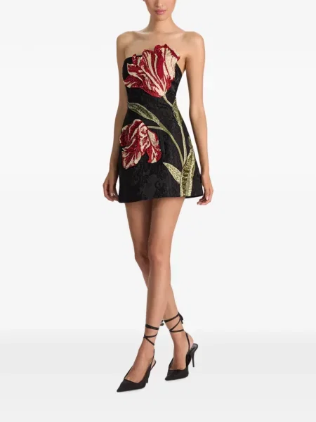 Rochie mini Alice + Olivia cu paiete cu model floral negru