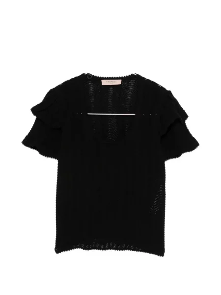 Tricou Twinset cu volane negru