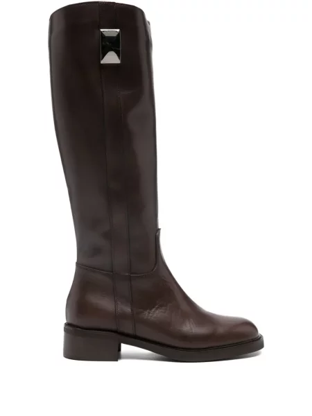 Кожени боти Progetto кафяво