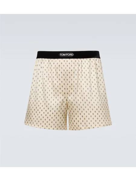 Hedvábné boxerky Tom Ford s paisley potiskem bílé