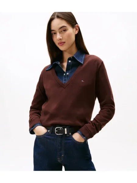 Tommy Jeans Pulover Essential maro