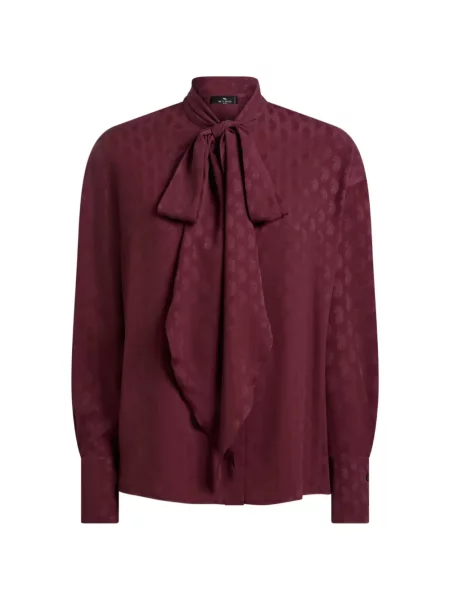 Cămașă Etro de mătase cu model paisley roșu