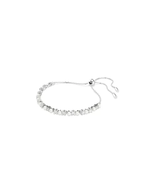 Bransoletka Swarovski z perełkami szara