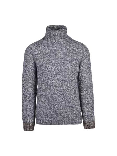 Sweter z golfem Daniele Alessandrini wełniany niebieski