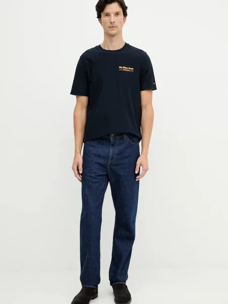 Kratka majica Tommy Hilfiger mornarsko modra