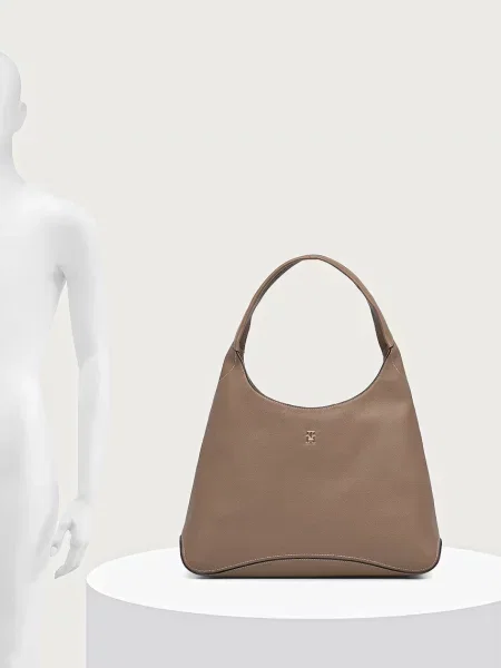 Tommy Hilfiger чанта тип хобо дамска от имитация на кожа бежово
