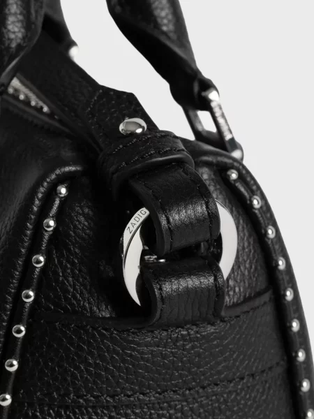 Кожаная сумка Zadig&voltaire с шипами черная
