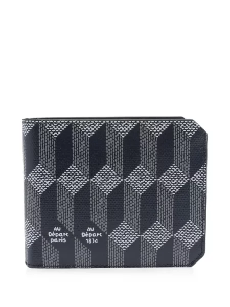 Portofel Au Départ cu imagine cu imprimeu geometric negru