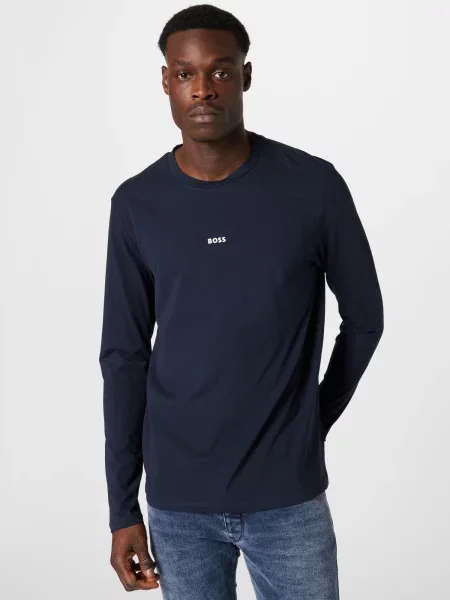 Tricou mânecă lungă Boss albastru