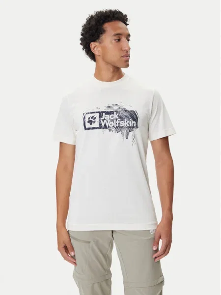 Jack Wolfskin Tricou Brand T Écru