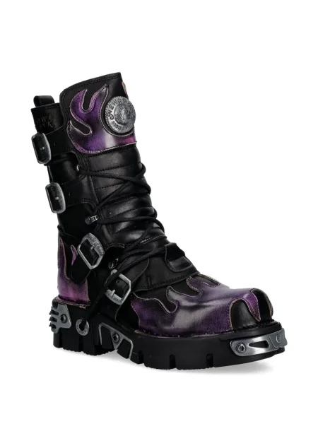 Botine New Rock din piele negru