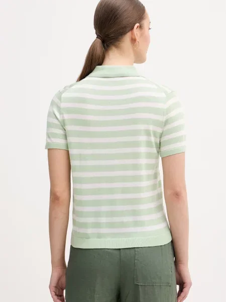 Tommy Hilfiger polo swetrowe z dodatkiem jedwabiu zielona