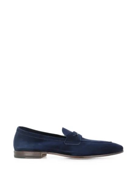 Pantofi loafer Henderson Baracco din piele de căprioară albastru