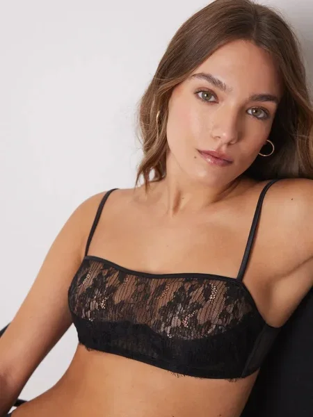 Сутиен women'secret SENSE LIMITED EDITION от дантела с изчистен дизайн черно
