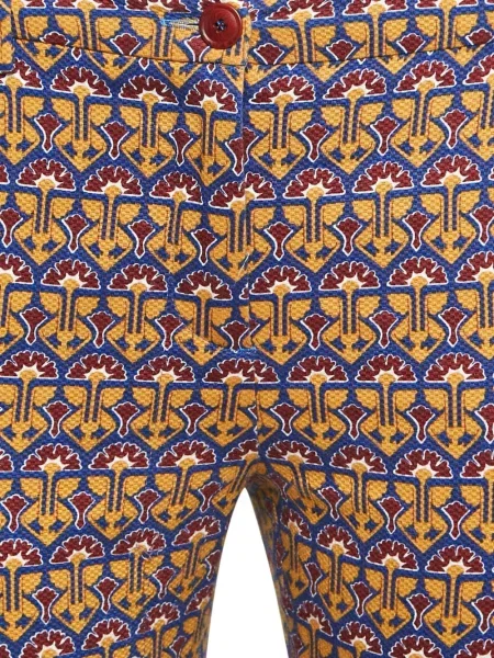 Pantaloni Weekend Max Mara cu model floral cu imagine portocaliu