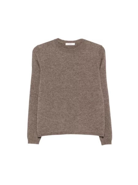 Sweter Co z kaszmiru z długim rękawem brązowy