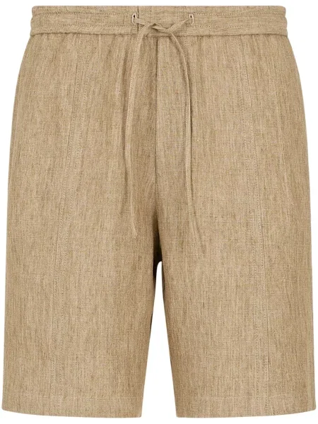 Pantaloni scurți de in Emporio Armani de in cu cordon