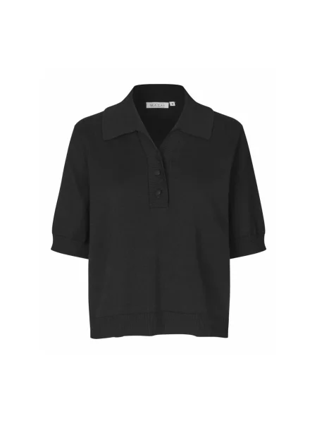 Sweter z dekoltem w serek Masai czarny