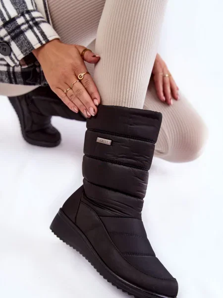 Kozačky Evento na klínovém podpatku černé