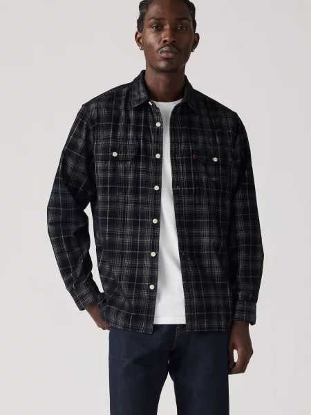 LEVI'S ® Cămașă Jackson Worker gri / negru alb