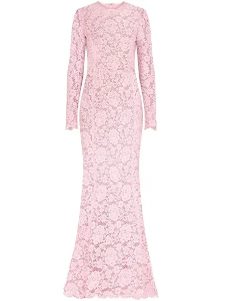 Rochie maxi Dolce & Gabbana din dantelă de costum roz