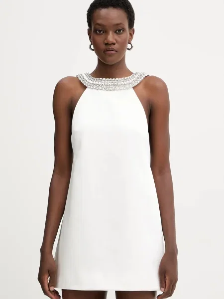 Retrofete rochie Kenai mini drept alb