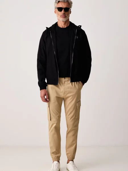 Calvin Klein Jeans cargo hlače z elastanom bež