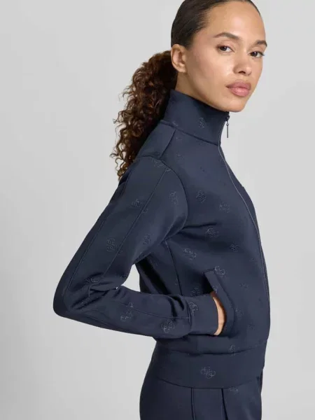 Bluza rozpinana ze wzorem z logo model CALISTA' Guess Activewear granatowa