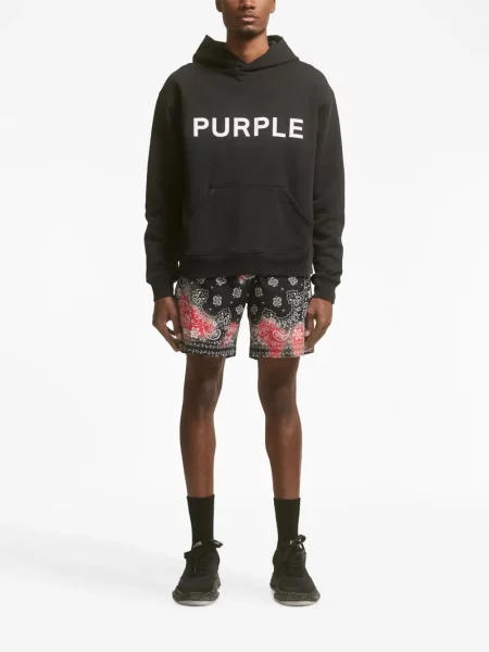 Σορτς Purple Brand με σχέδιο paisley μαύρο