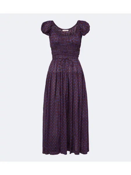 Rochie midi Dôen cu imagine violet