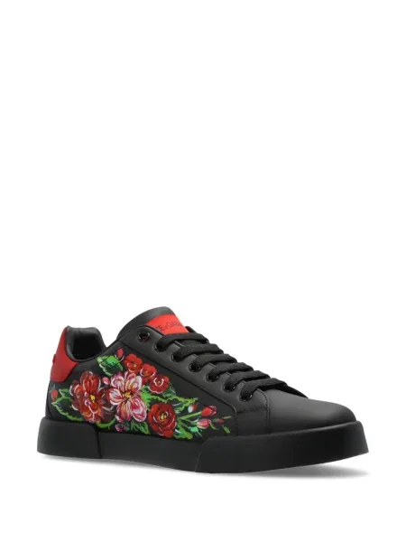 Sneakerși Dolce & Gabbana cu model floral cu imagine negru