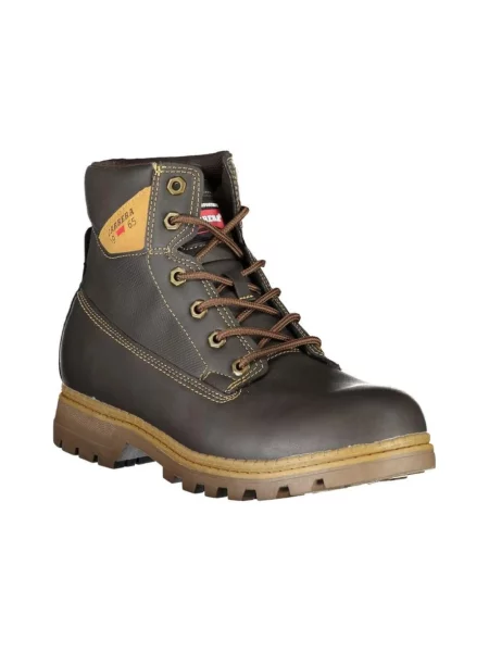 Lniane buty do kostki Carrera o krotszym kroju brązowe