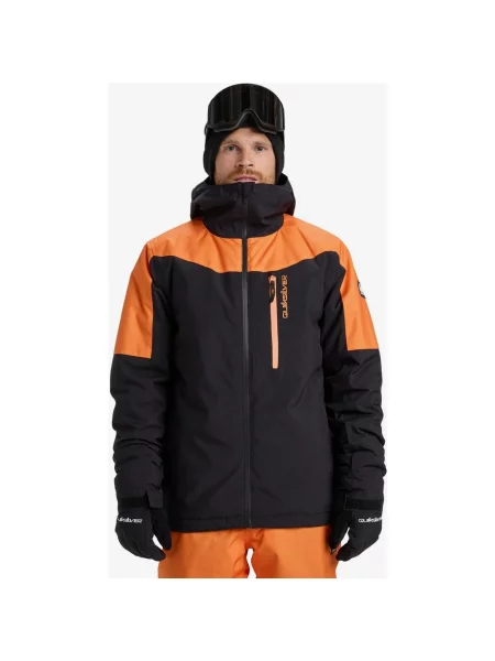 Kurtka z kapturem Quiksilver Titano pomarańczowy S czarny