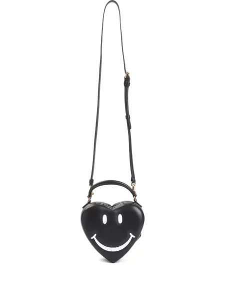 Geantă Moschino cu motiv cu inimi negru