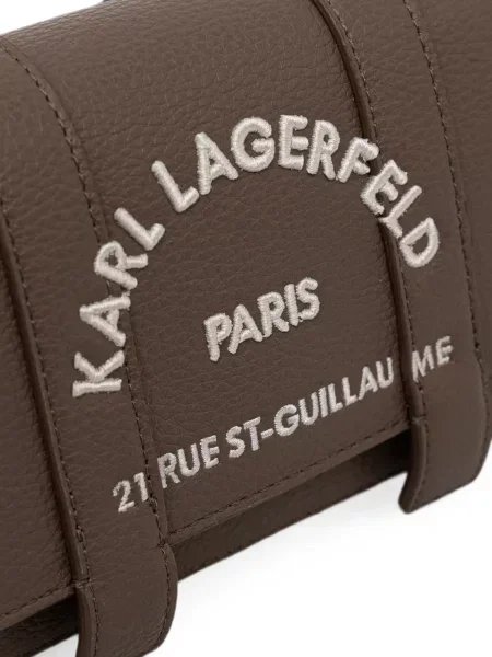Geantă Karl Lagerfeld cu broderie maro