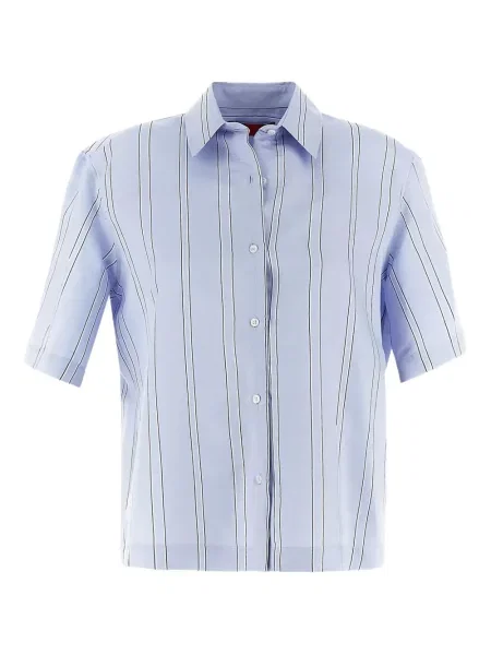 Koszula Thelatest w paski niebieska