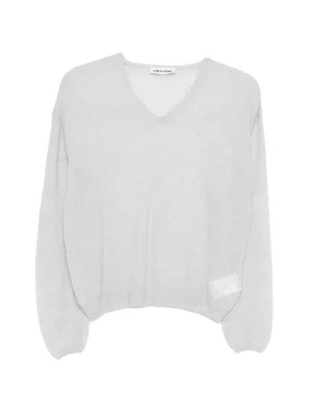 Pulover Low Classic cu decolteu în V clasic gri