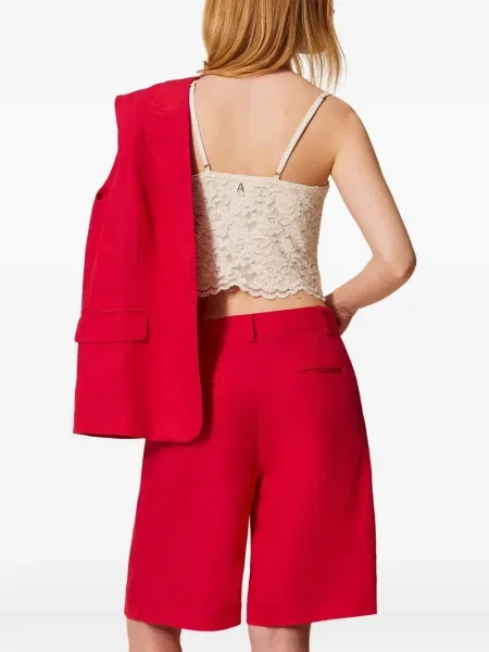 Pantaloni scurți Twinset plisate roșu