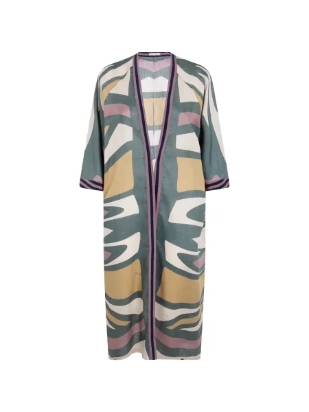 Top Volantis de in cu imagine cu imprimeu abstract verde