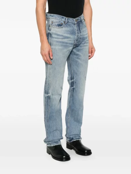Ριγέ τζιν Rhude με φθαρμένο εφέ μπλε