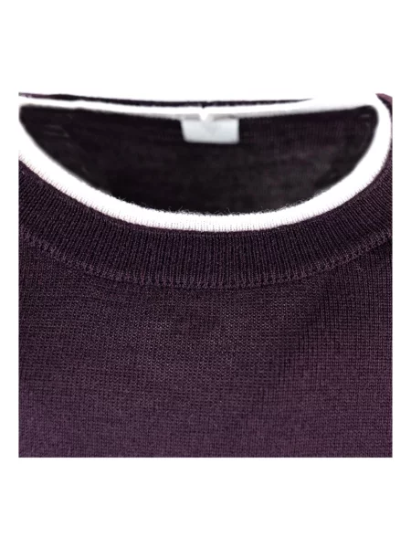 Sweter Eleventy z okrągłym dekoltem fioletowy